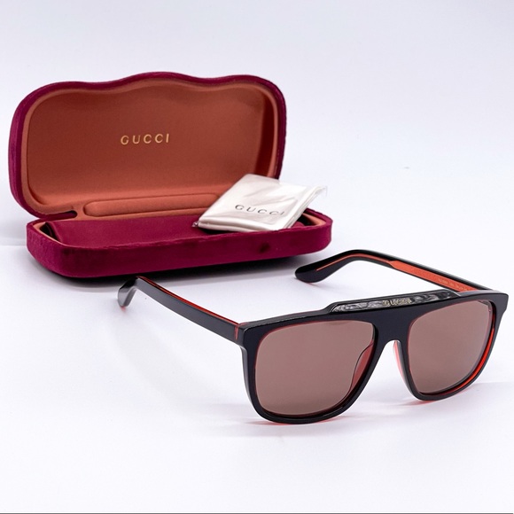 NEW GUCCI GG1039S 003 BLACK RED SUNGLASSES GUCCI - Picture 3 of 14